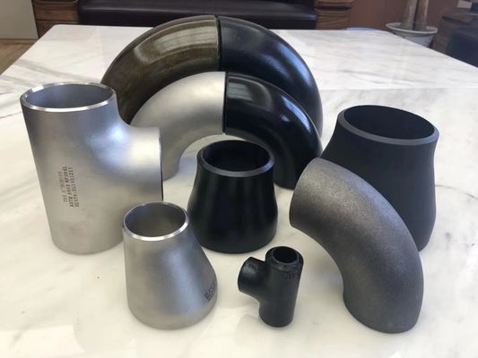 calidad  45D 90D 180D Carbon Steel Butt Welded Pipe Fittings ASME B16.9 B16.28 A234WPB fábrica